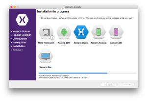 Der Installer von Xamarin Studio unter OS X